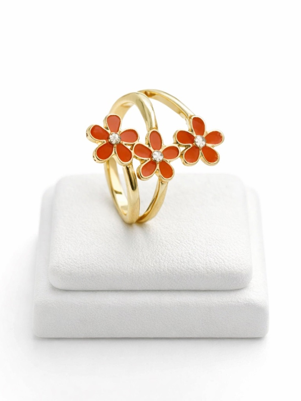 5/$25 Stacked Daisy Golden Ring Size 10